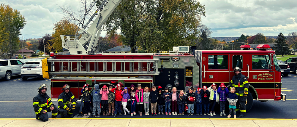 Firefighters at Hillsboro visit students